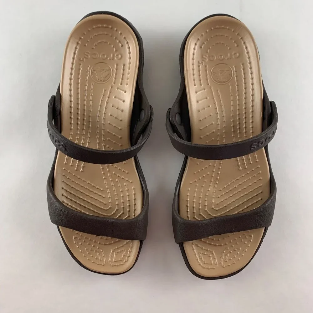 Crocs Brown Double Strap Slip On Sandal US 8_2